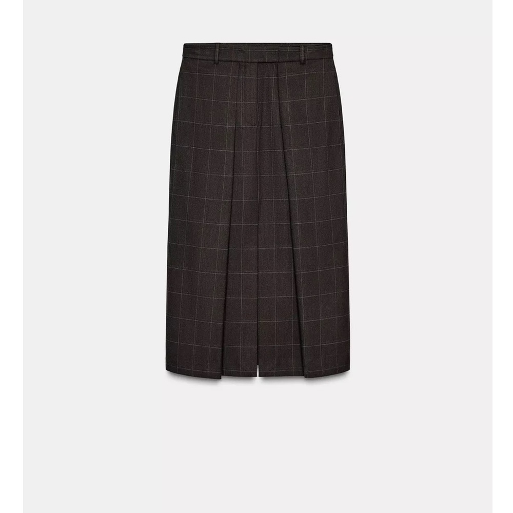 ZARA Brown Plaid Women's Skirt - Picture 5 of 10